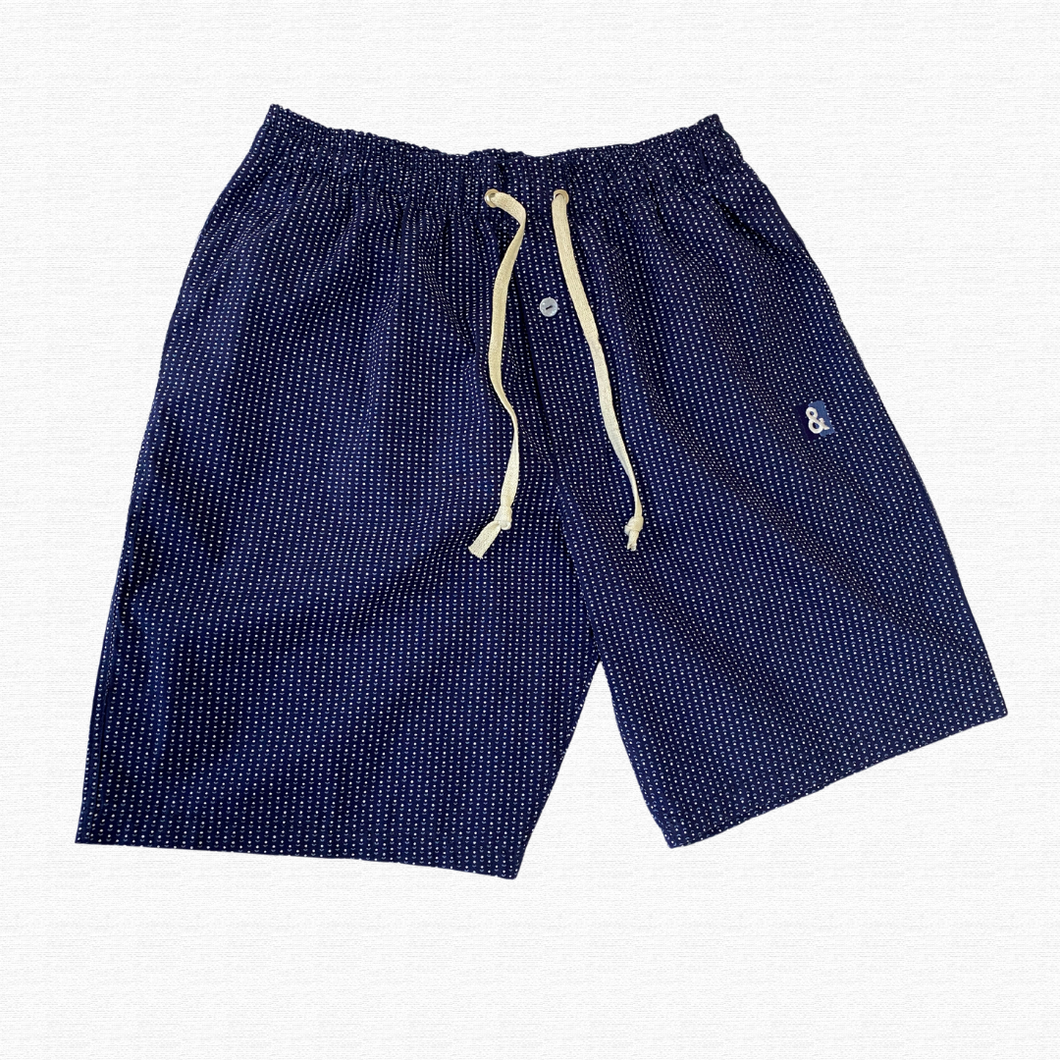 Pantalón corto de pijama azul de rombos