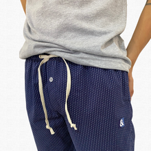 Cargar imagen en el visor de la galería, Pantalón de pijama azul oscuro rombos
