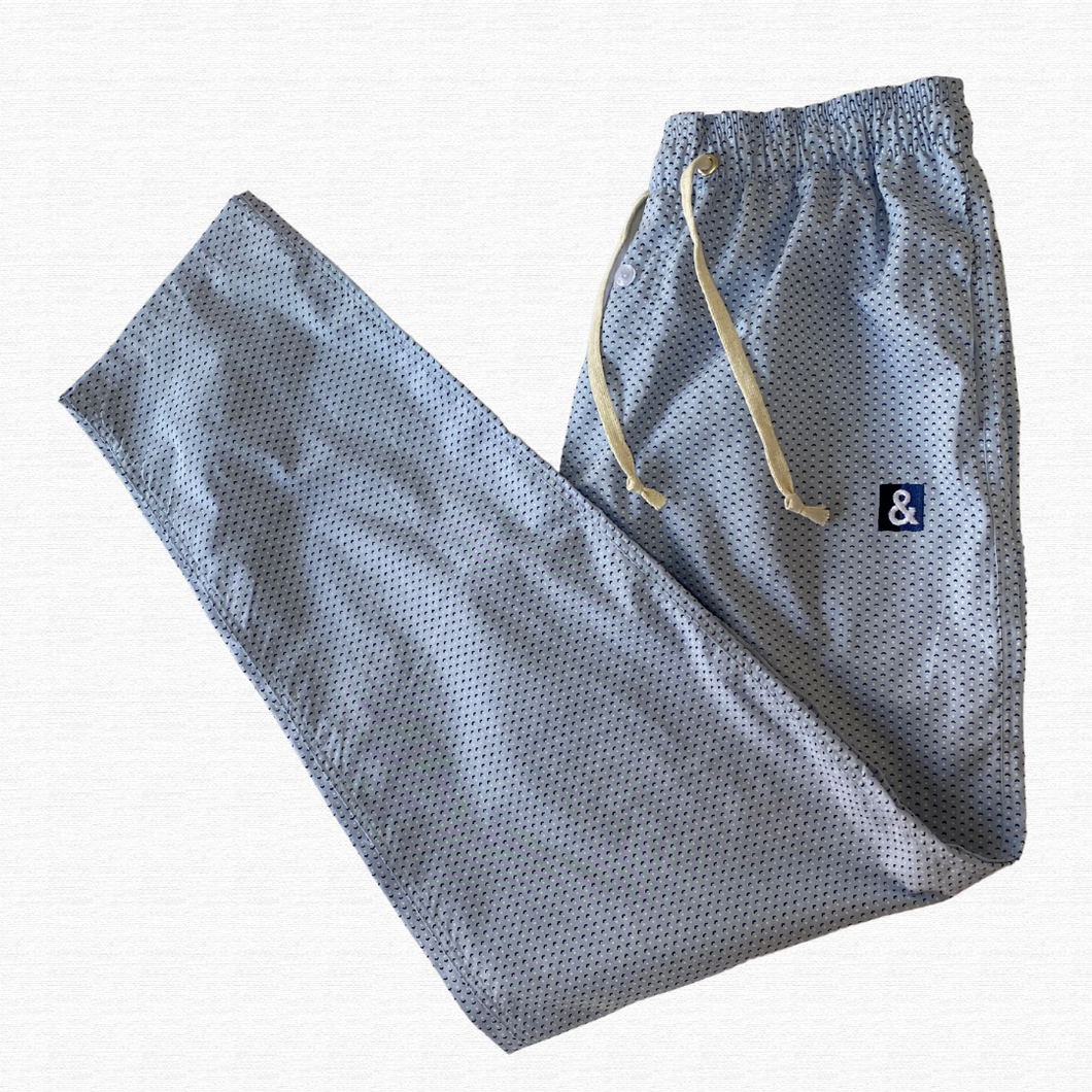 Pantalón de pijama azul claro rombos